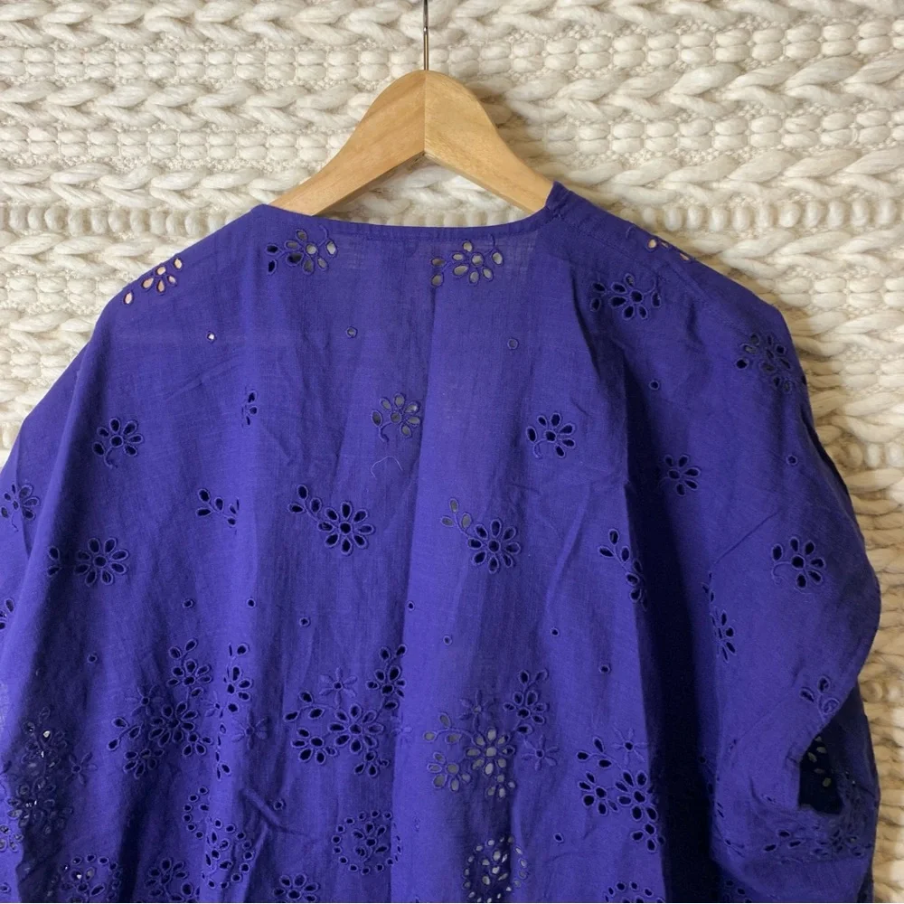 J. Crew Open Eyelets Oversized Navy Cardigan